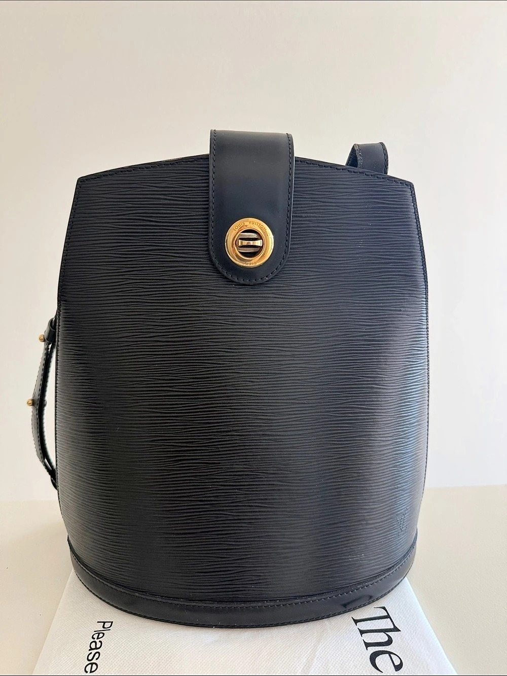 Louis Vuitton Cluny Shoulder Bag Epi Leather Black